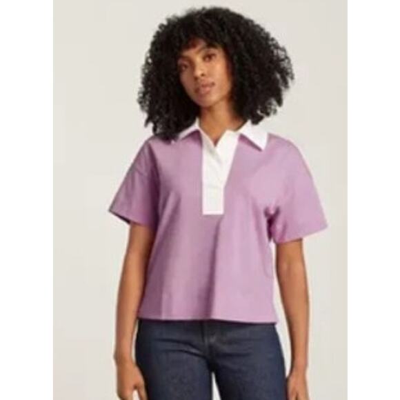 Everlane NWT The Retro Polo Organic Cotton Size: Small Color: Mauve - Picture 1 of 10
